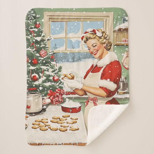 Frau Claus Holiday Baking Delight Sherpadecke (Vorderseite)