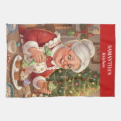 Frau Claus Holiday Cupcake Kitchen Handtuch (Horizontal)