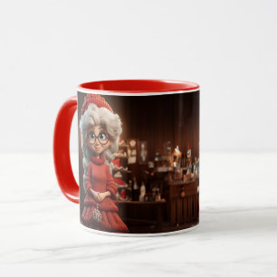 Frau Claus in einem Knetkleid Tasse