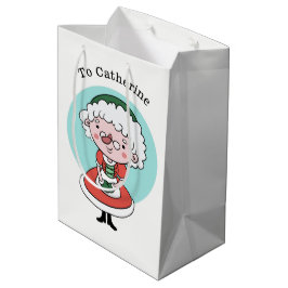 Frau Claus individuelle Name Mittelgeschenktasche Mittlere Geschenktüte