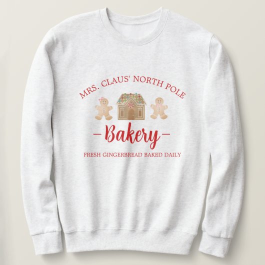 Frau Claus North Pole Gingerbread Bäckerei Weihnac Sweatshirt (Design vorne)