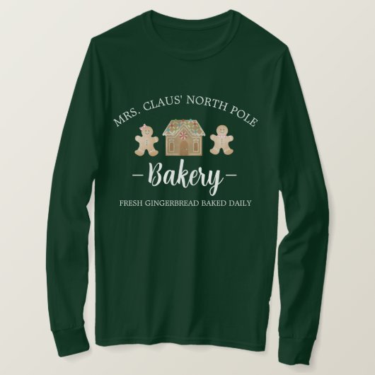 Frau Claus North Pole Gingerbread Bäckerei Weihnac T-Shirt (Design vorne)