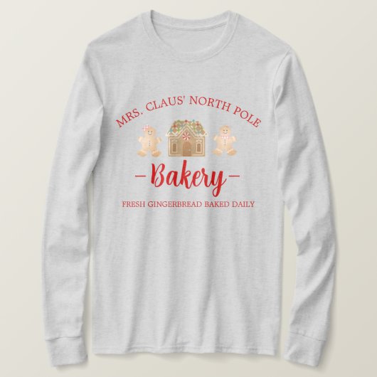 Frau Claus North Pole Gingerbread Bäckerei Weihnac T-Shirt (Design vorne)