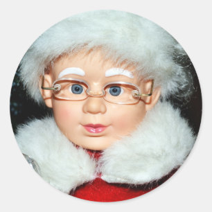 Frau Claus Runder Aufkleber