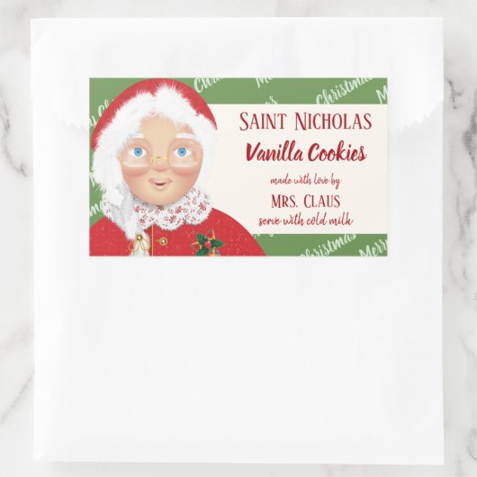 Frau Claus Weihnachts-Weihnachtsgeschenk Rechteckiger Aufkleber (Tasche)