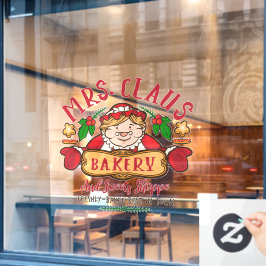 Frau Claus Weihnachtsbäckerei Wort Kunst Fensteraufkleber