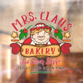 Frau Claus Weihnachtsbäckerei Wort Kunst Fensteraufkleber (Blatt 2)