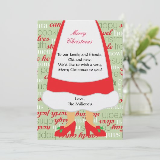 Frau Claus Weihnachtskarte Feiertagskarte (Stehend Vorderseite)