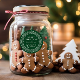 Frau Claus's Bäckerei Weihnachten Grünen Urlaub Runder Aufkleber