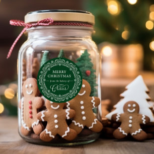 Frau Claus's Bäckerei Weihnachten Grünen Urlaub Runder Aufkleber