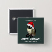 Frau Claws Siamese Cat Christmas Kitty Button (Vorne & Hinten)