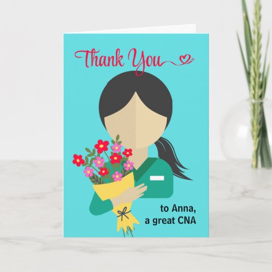 Frau CNA Danke, Bouquet Karte (Vorderseite)