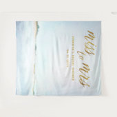 Frau Coastal Ocean Beach Bridal Hintergrund Wandteppich (Vorderseite (Horizontal))