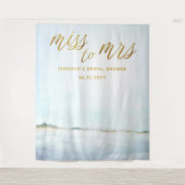 Frau Coastal Ocean Beach Bridal Hintergrund Wandteppich (Vorderseite)