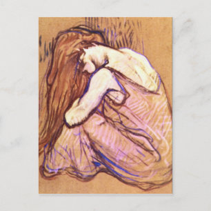 Frau Combing Hair von Toulouse-Lautrec Postkarte