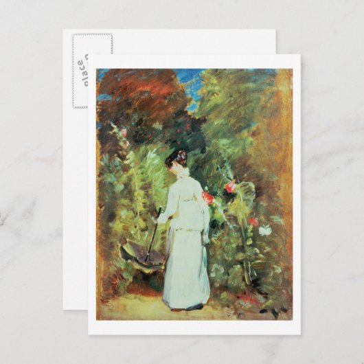 Frau Constable in ihrem Garten Postkarte (Vorne/Hinten)