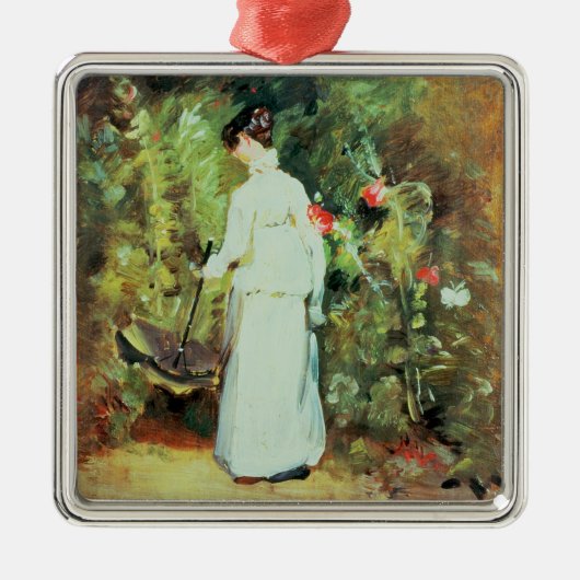 Frau Constable in ihrem Garten Silbernes Ornament (Vorne)