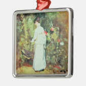 Frau Constable in ihrem Garten Silbernes Ornament (Links)