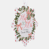 Frau Coquette Bow Mistletoe Brautparty Ornament Karte (Rechts)