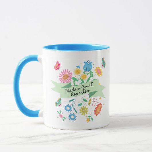 Frau Court Reporter Frühlingsflorale Tasse (Links)