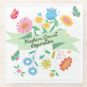 Frau Court Reporter Spring Floral Untersetzer (Vorderseite)