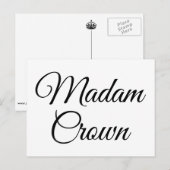 Frau Crown Postkarte (Vorne/Hinten)