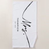 Frau Custom Modern Schwarz-weiße Minimalistische S Strandtuch (Vorderseite)