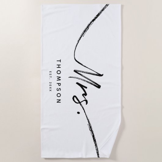 Frau Custom Modern Schwarz-weiße Minimalistische S Strandtuch (Vorderseite)