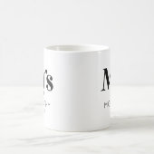 Frau Custom Nachname Est. Datum Minimaler Retro Kaffeetasse (Mittel)