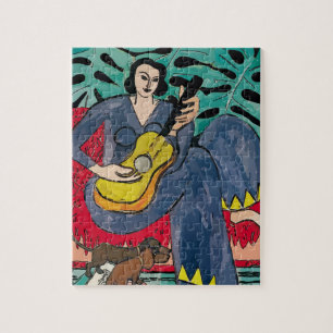 Frau, Dachshunde, Gitarre Matisse-Stil Puzzle