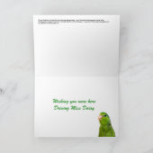 Frau Daisy Parrotlet Vogelgrüßkarte Karte (Innenseite)