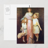 Frau Daniels mit zwei Kindern Postkarte (Vorne/Hinten)