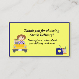 FRAU Delivery Driver Vielen Dank, dass Sie die Übe Visitenkarte