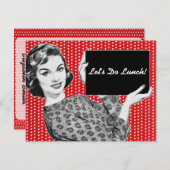 Frau der 1950er mit einem Schildwachen Einladung (Vorne/Hinten)