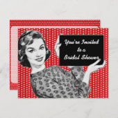 Frau der 50er Jahre mit einem signierten Brautpart Einladung (Vorne/Hinten)