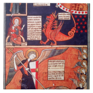 Frau der Apokalypse, die durch das Seve Fliese