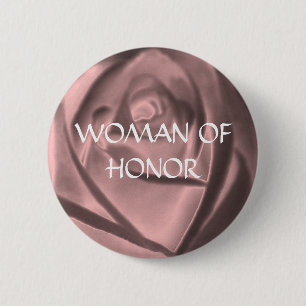 FRAU DER EHRE - metallischer Rosenknopf Button
