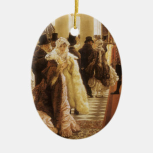 Frau der Mode von Tissot, Vintage viktorianische K Keramik Ornament
