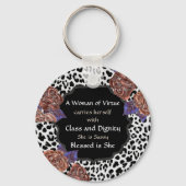 Frau der Schlüsselkette virtueller Tierdrucke Schlüsselanhänger (Vorderseite)