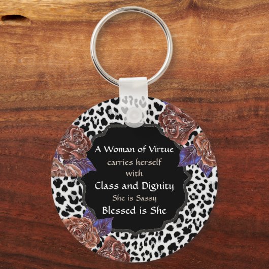 Frau der Schlüsselkette virtueller Tierdrucke Schlüsselanhänger (Vorderseite)