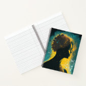 Frau der Sterne Gold & Aquamarine große Software Notizblock (Innenseite)