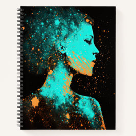 Frau der Sterne Gold & Aquamarine große Software Notizblock