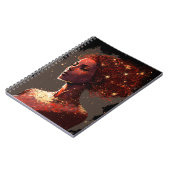 Frau der Sterne - Kleines Notebook in Rot und Brau Notizblock (Linke Seite)
