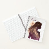 Frau der Sterne Lila & braun Große Hardcover Notizblock (Innenseite)