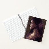 Frau der Sterne Lila & braun große Softcover Notizblock (Innenseite)