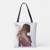 Frau der Sterne Lila & Braun-Tasche Tasche (Rückseite)