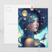 Frau der Sterne Postkarte (Vorne/Hinten)