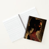 Frau der Sterne, rot und braun, große Softcover Notizblock (Innenseite)