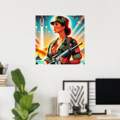 Frau der Vintagen Armee Poster (Heimbüro)