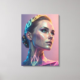 Frau der Zukunft Futuristische Geometrie  Leinwanddruck